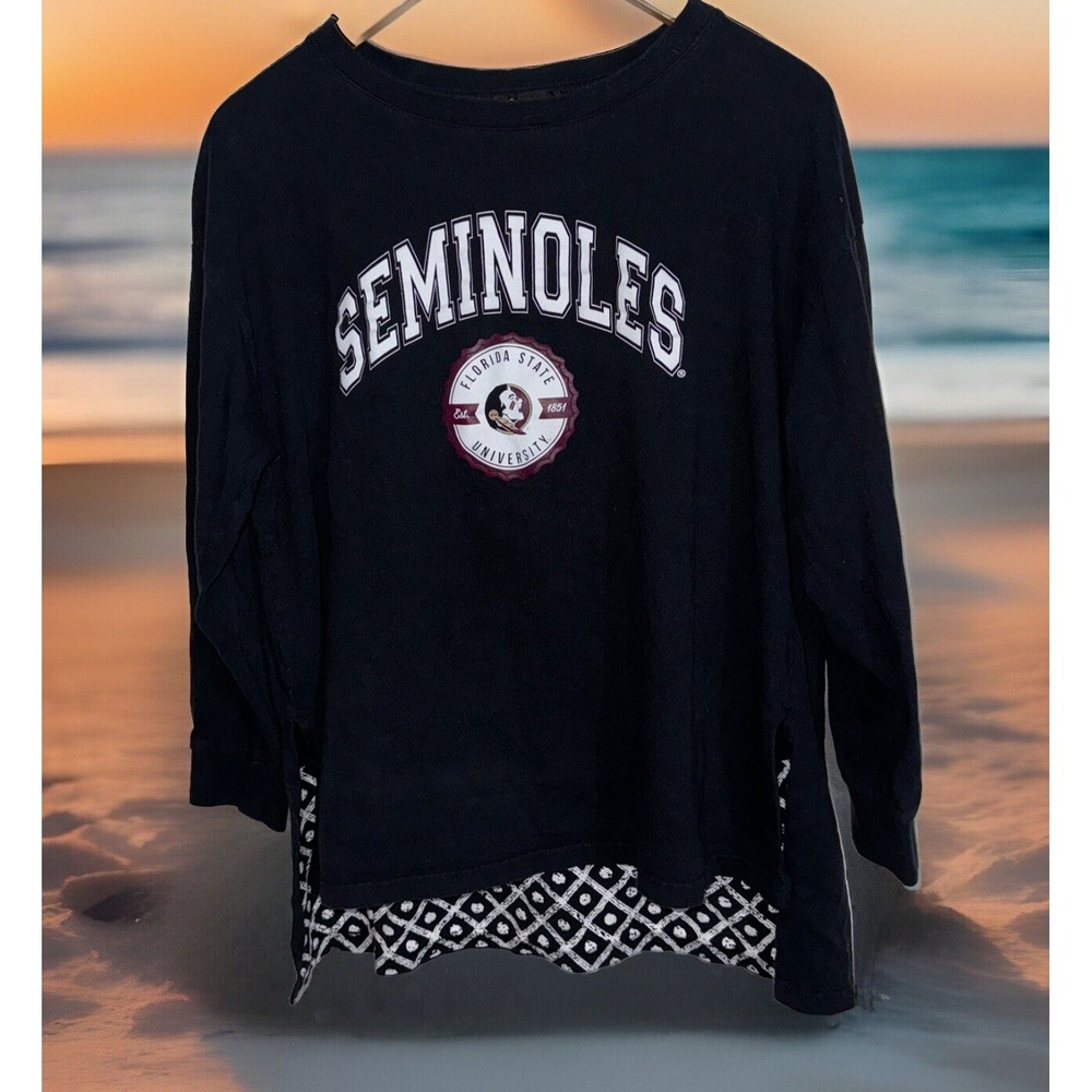 Florida State Seminoles Women's Med. Black Long Sleeve T-Shirt Gameday Couture